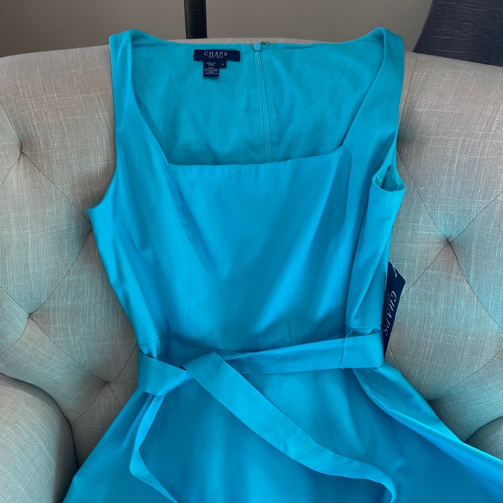 Women’s Chaps dress. Aqua colored. Size 6.